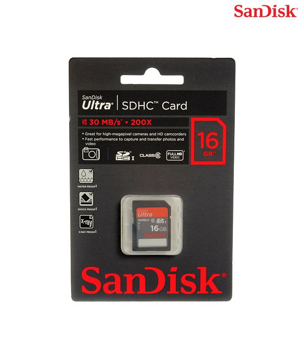 Sandisk Ultra 16GB/30mb SDHC Class 6 Memory Card