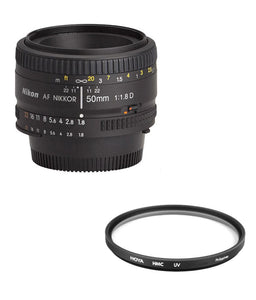 Nikon AF Nikon 50mm F/1.8D Lens + Hoya 52mm UV Lens Filter Combo