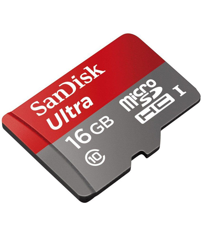 Sandisk Ultra Microsdhc Uhs-i Class 10 16 Gb Memory Card With Sd Adaptor